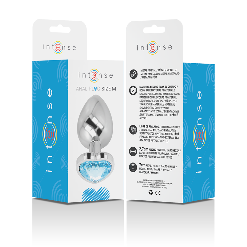 INTENSE - ANALPLUG VAN ALUMINIUM METAAL BLAUW HART MAAT M