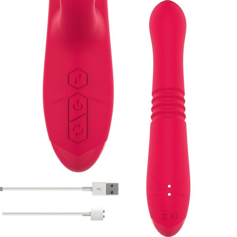 INTENSE - DUA MULTIFUNCTIONELE OPLAADBARE OP- EN NEERGAANDE VIBRATOR MET RODE TONG