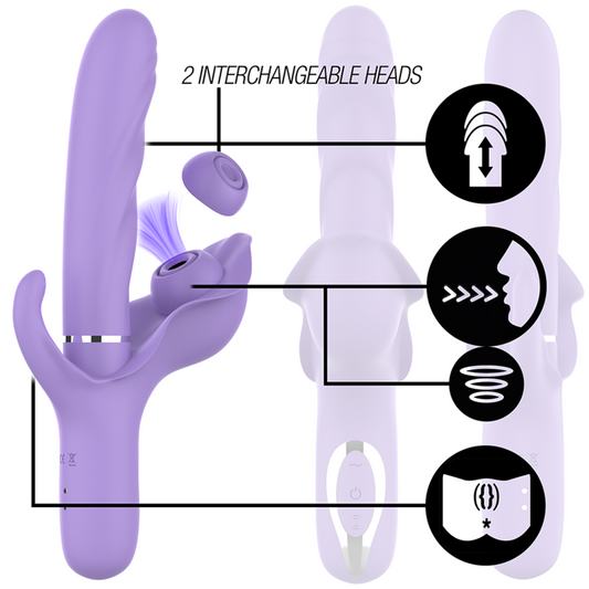 INTENSE - BILLIE MULTIFUNCTIONELE OPLAADBARE ZUIGVIBRATOR MET PAARSE DRUKKNOP