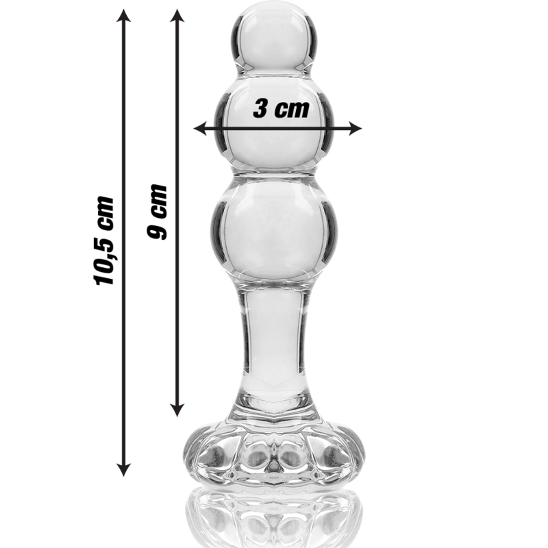 NEBULA-SERIE VAN IBIZA - MODEL 1 TRANSPARANT KRISTALLEN ANALE PLUG 10,5 CM -Ø- 3 CM