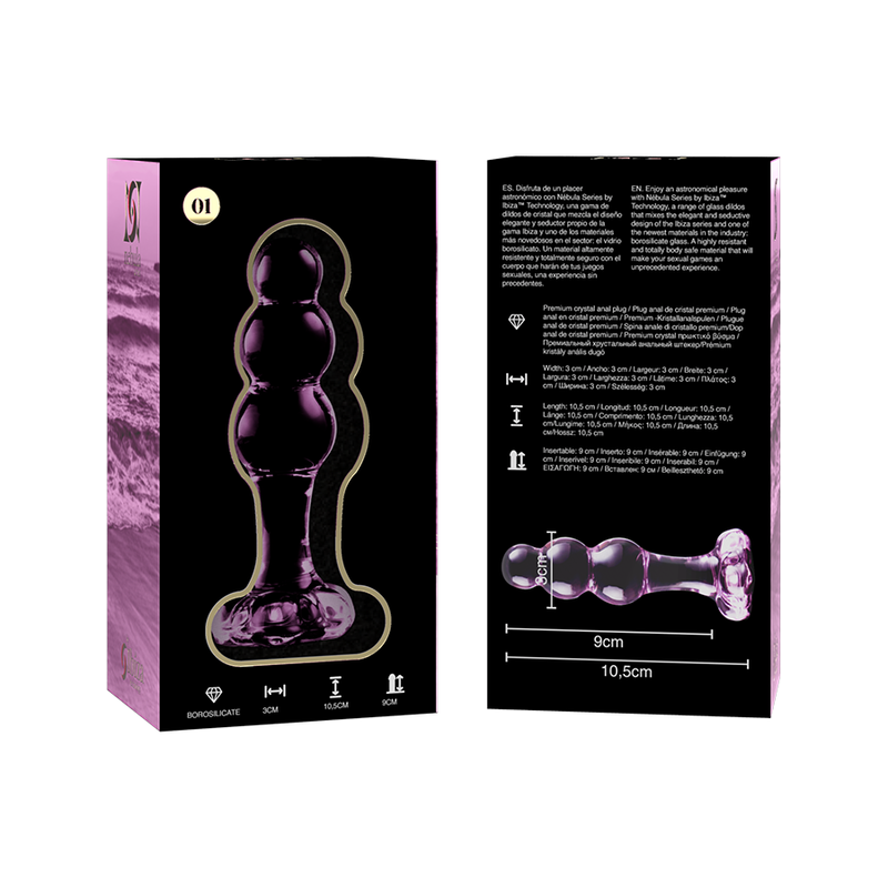 NEBULA SERIES BY IBIZA - MODELO 1 ROZE KRISTALLEN PLUG 10.5 CM -O- 3 CM