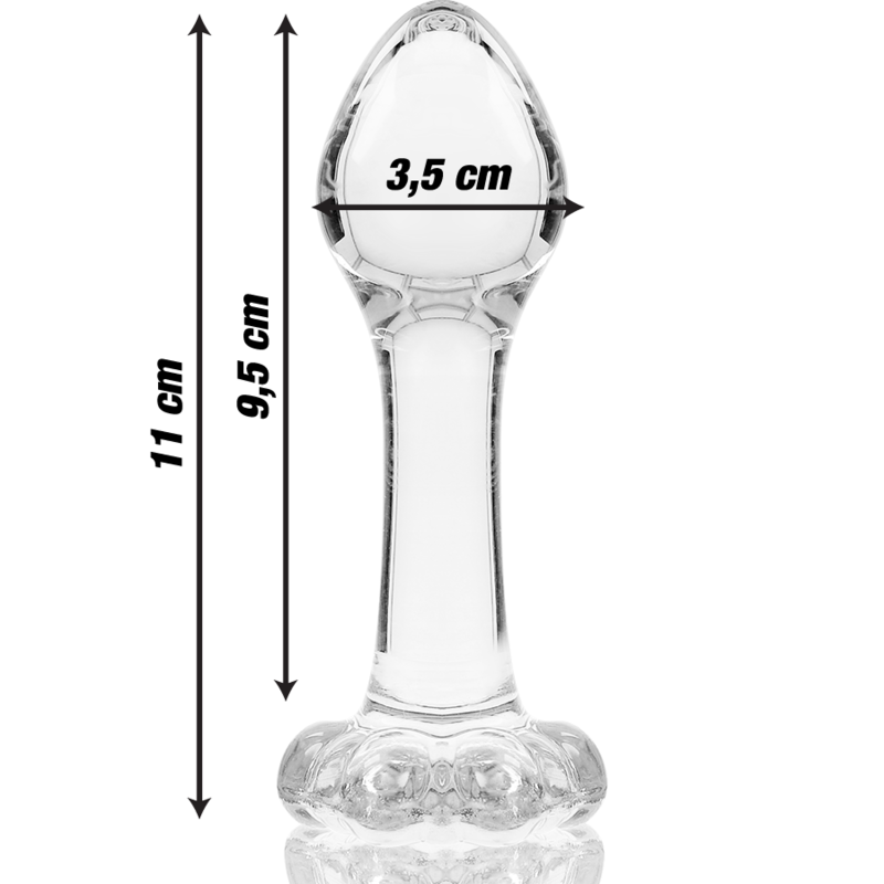 NEBULA SERIE VAN IBIZA - MODEL 2-PLUG TRANSPARANT KRISTAL 11 CM -Ø- 3.5 CM