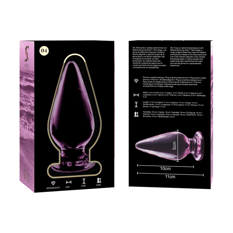 NEBULA-SERIE VAN IBIZA - MODEL 4-POLIGE ROZE KRISTAL 11 CM -Ø- 5 CM