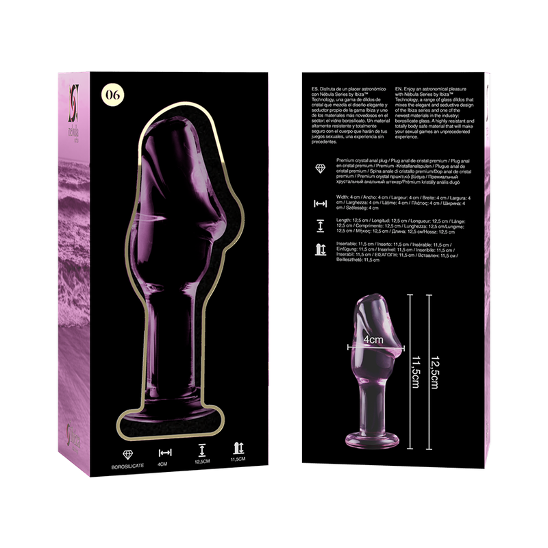 NEBULA SERIE VAN IBIZA - MODEL 6 STEKKER ROZE KRISTAL 12,5 CM -O- 4 CM