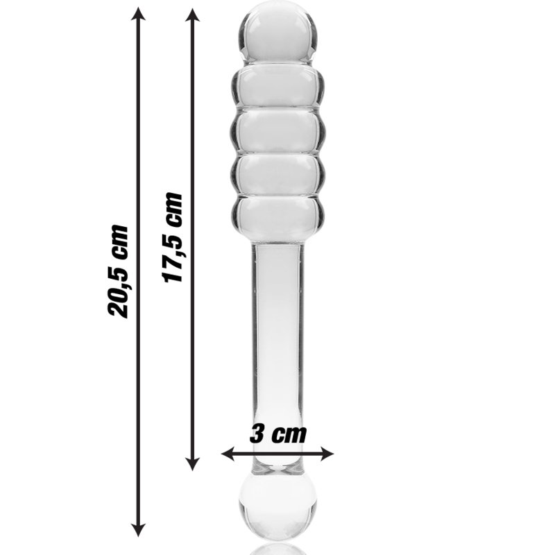 NEBULA SERIES BY IBIZA - MODELO 20 DILDO TRANSPARANT KRISTAL 20.5 CM -O- 3 CM