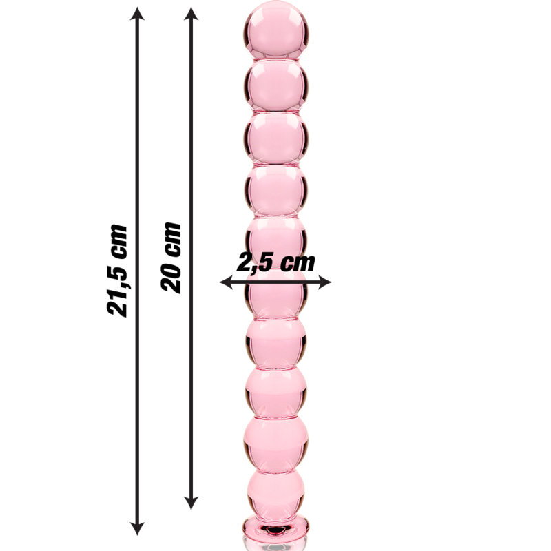 NEBULA SERIES BY IBIZA - MODEL 22 DILDO BOROSILICAATGLAS ROZE 21,5 CM -O- 2,5 CM