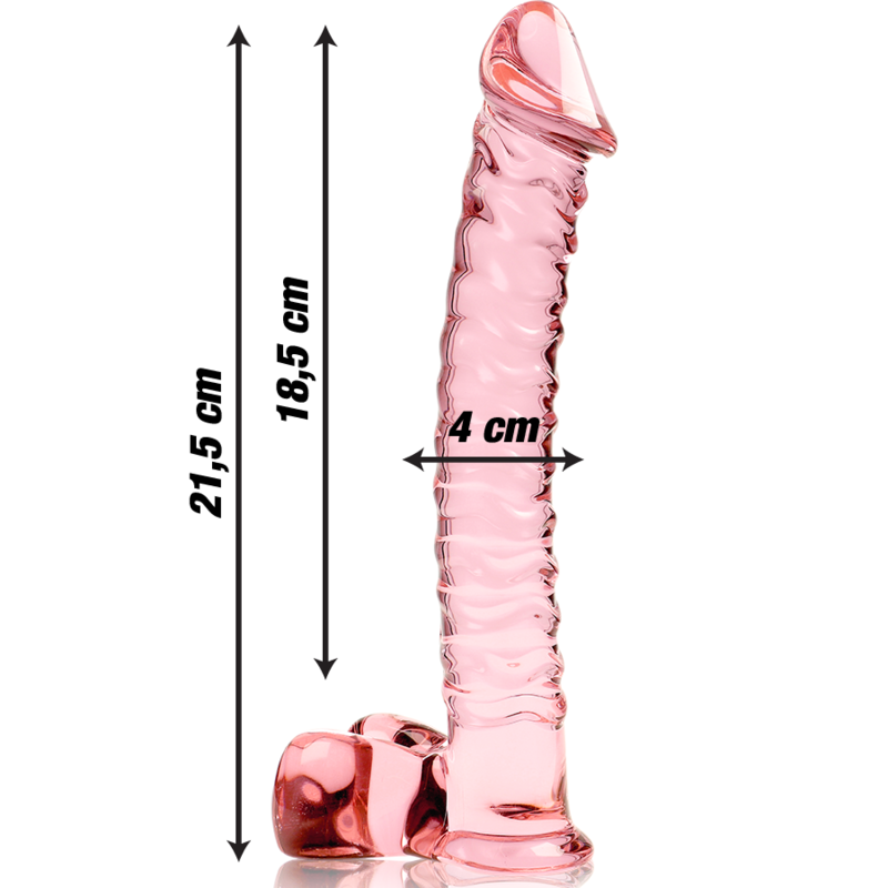 NEBULA SERIE VAN IBIZA - MODEL 23 KRISTALLEN DILDO ROZE 21,5 CM -O- 4 CM
