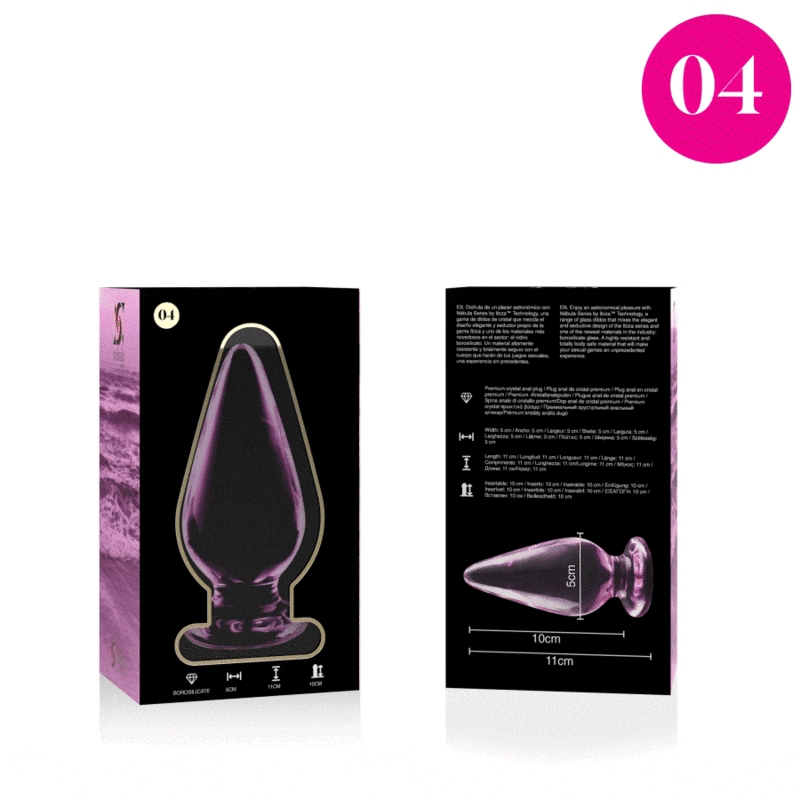 NEBULA-SERIE VAN IBIZA - MODEL 4-POLIGE ROZE KRISTAL 11 CM -Ø- 5 CM
