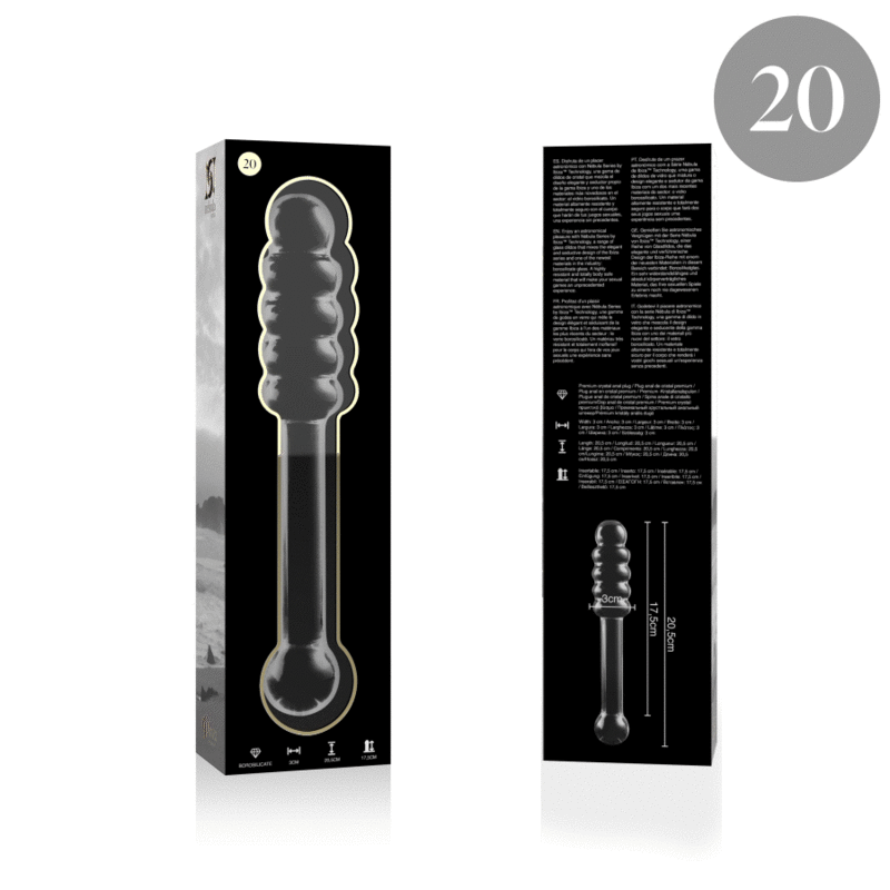 NEBULA SERIES BY IBIZA - MODELO 20 DILDO TRANSPARANT KRISTAL 20.5 CM -O- 3 CM