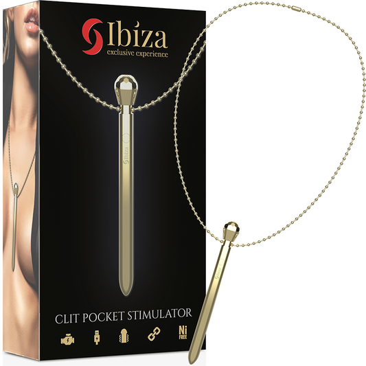 IBIZA - CLIT STIMULATOR KETTING USB LADER 12 TRILLING MODI GOUDEN 12,2 X 1,5