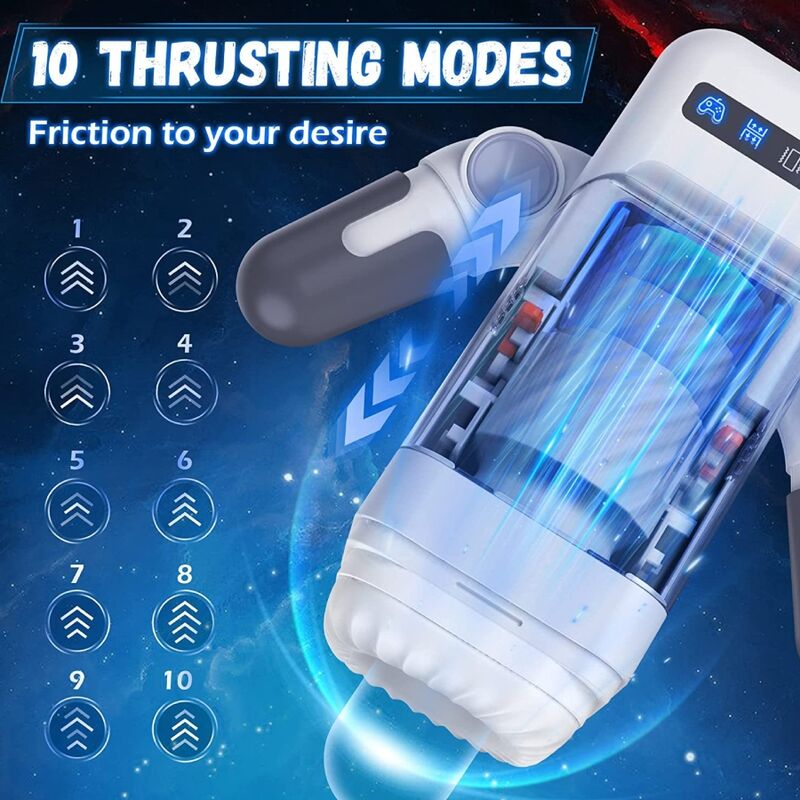 GAME CUP - STUWENDE VIBRATIE MASTURBATOR MET VERWARMINGSFUNCTIE EN MOBIELE HOUDER - ZWART