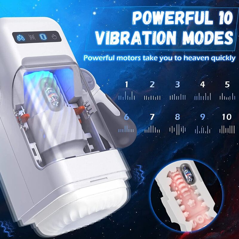 GAME CUP - STUWENDE VIBRATIE MASTURBATOR MET VERWARMINGSFUNCTIE EN MOBIELE HOUDER - ZWART