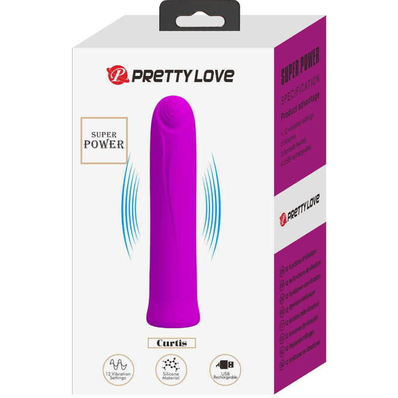PRETTY LOVE - CURTIS MINI SUPER POWER VIBRATOR 12 VIOLET SILICONE TRILLINGEN