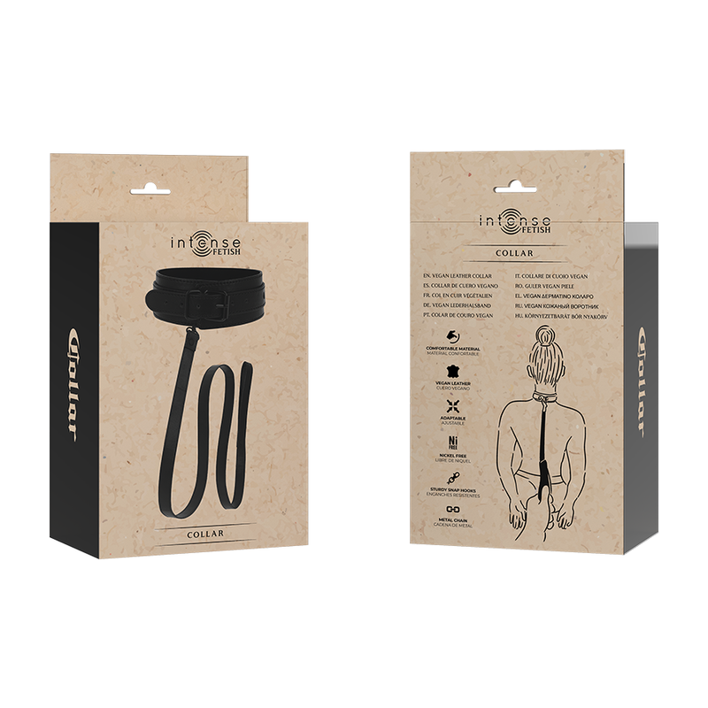 INTENSE - FETISJ VEGAN LEREN HALSBAND