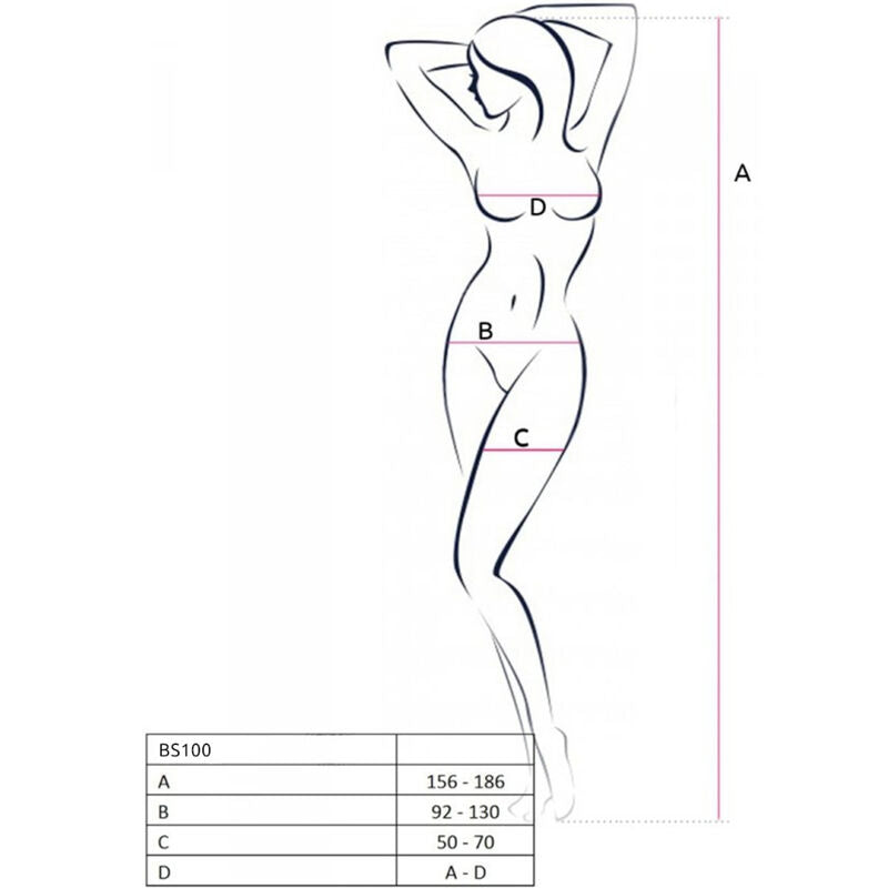 PASSION - BS100 BODYSTOCKING RED ONE SIZE