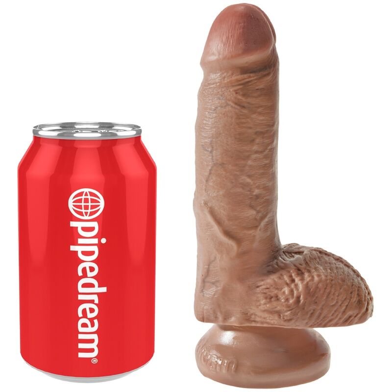 KING COCK - REALISTISCHE PENIS MET BALLEN 13,2 CM KARAMEL