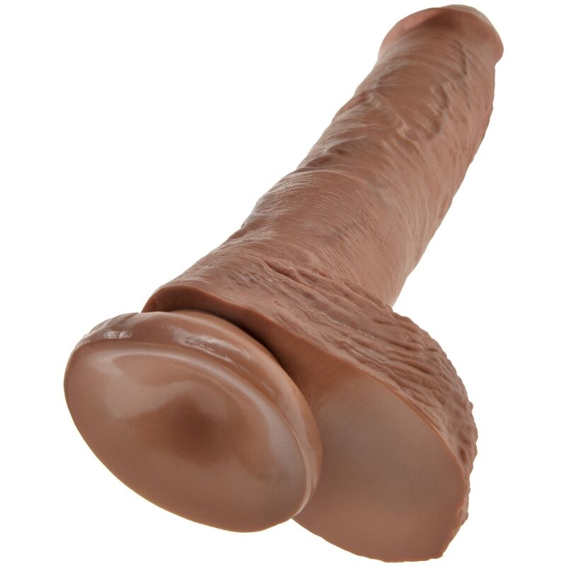 KING COCK - REALISTISCHE PENIS MET BALLEN 19,8 CM KARAMEL