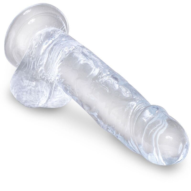 KING COCK - DUIDELIJKE REALISTISCHE PENIS MET BALLEN 15,2 CM TRANSPARANT