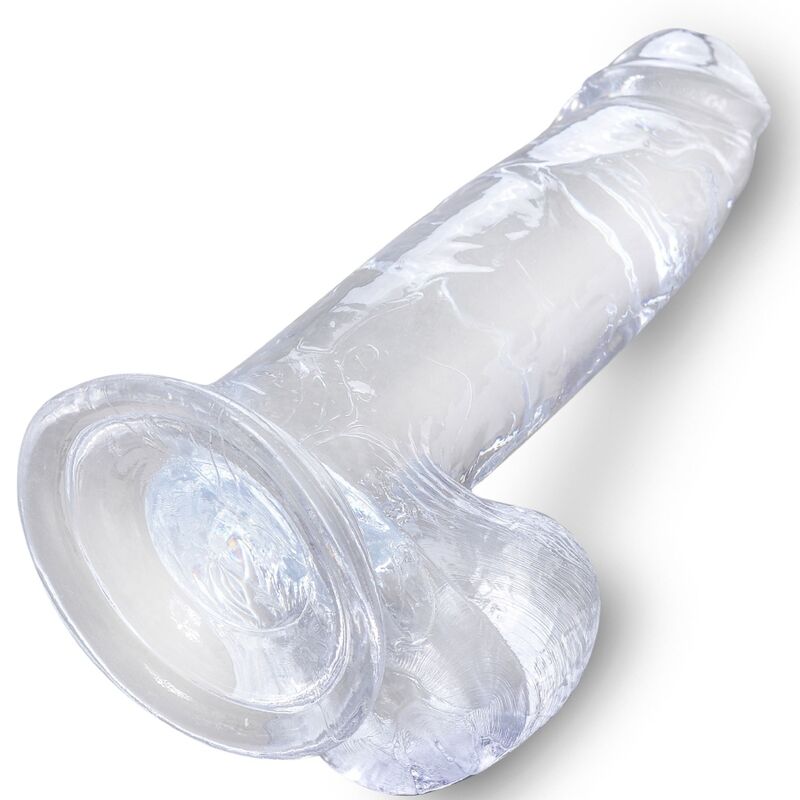 KING COCK - DUIDELIJKE REALISTISCHE PENIS MET BALLEN 15,2 CM TRANSPARANT