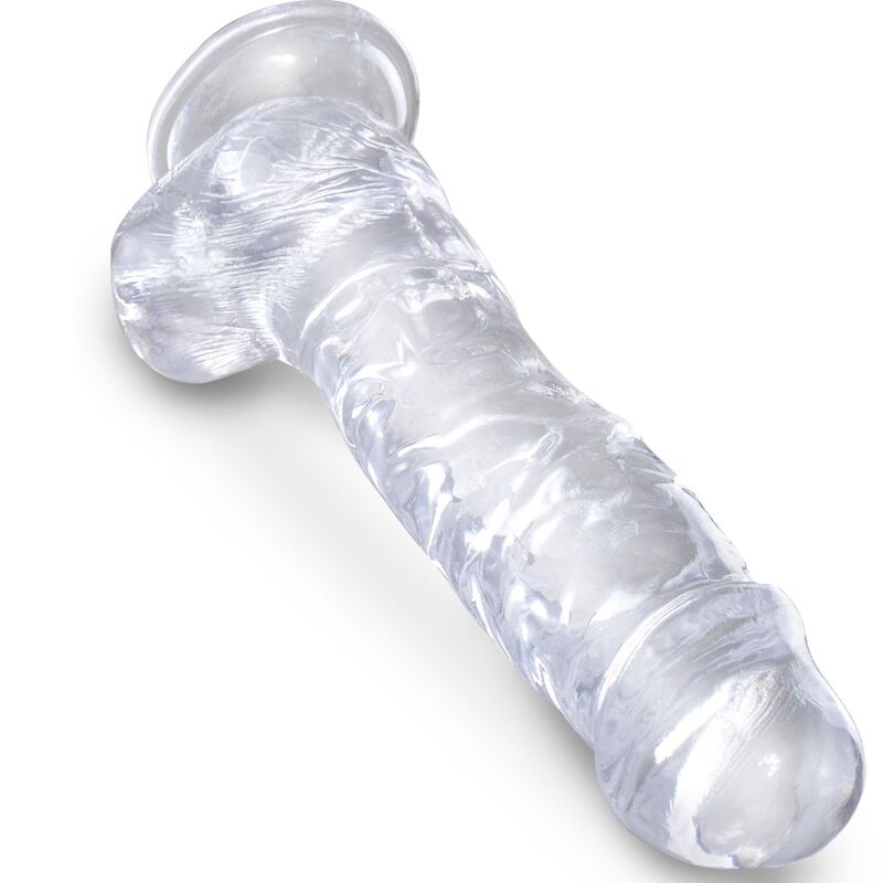 KING COCK - REALISTISCHE TRANSPARANTE PENIS MET BALLEN 16,5 CM
