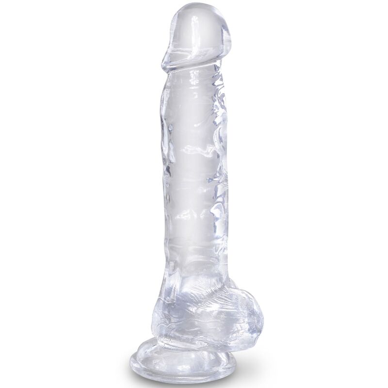 KING COCK - REALISTISCHE TRANSPARANTE PENIS MET BALLEN 16,5 CM