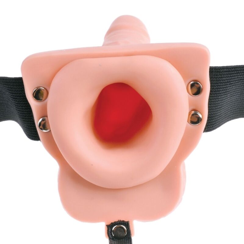 FETISJ FANTASIE SERIE - VERSTELBAAR TUIGJE AFSTANDSBEDIENING REALISTISCHE PENIS MET OPLAADBARE TEELBALLEN EN VIBRATOR 15 CM