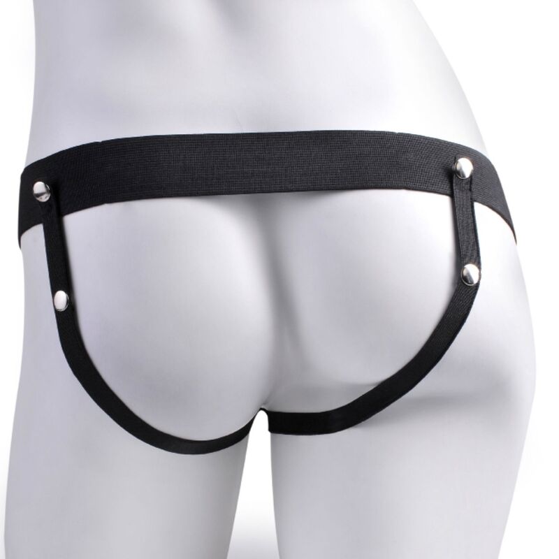 FETISH FANTASY SERIE - VERSTELBAAR HARNAS REALISTISCHE PENIS MET BALLEN OPLAADBAAR EN VIBRATOR 17,8 CM