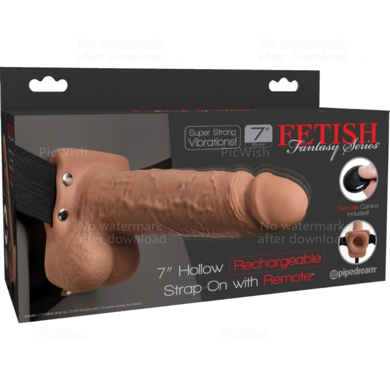 FETISH FANTASY SERIE - VERSTELBAAR HARNAS REALISTISCHE PENIS MET BALLEN OPLAADBAAR EN VIBRATOR 17,8 CM