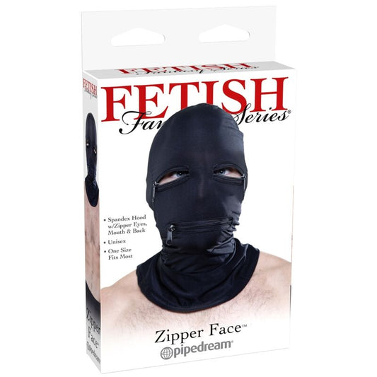FETISJ FANTASY SERIE - MASKER MET RITSEN ZWART