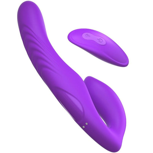 FANTASIE VOOR HAAR - DUBBELE PENETRATIE VIBRATOR AFSTANDSBEDIENING 9 PAARSE NIVEAUS