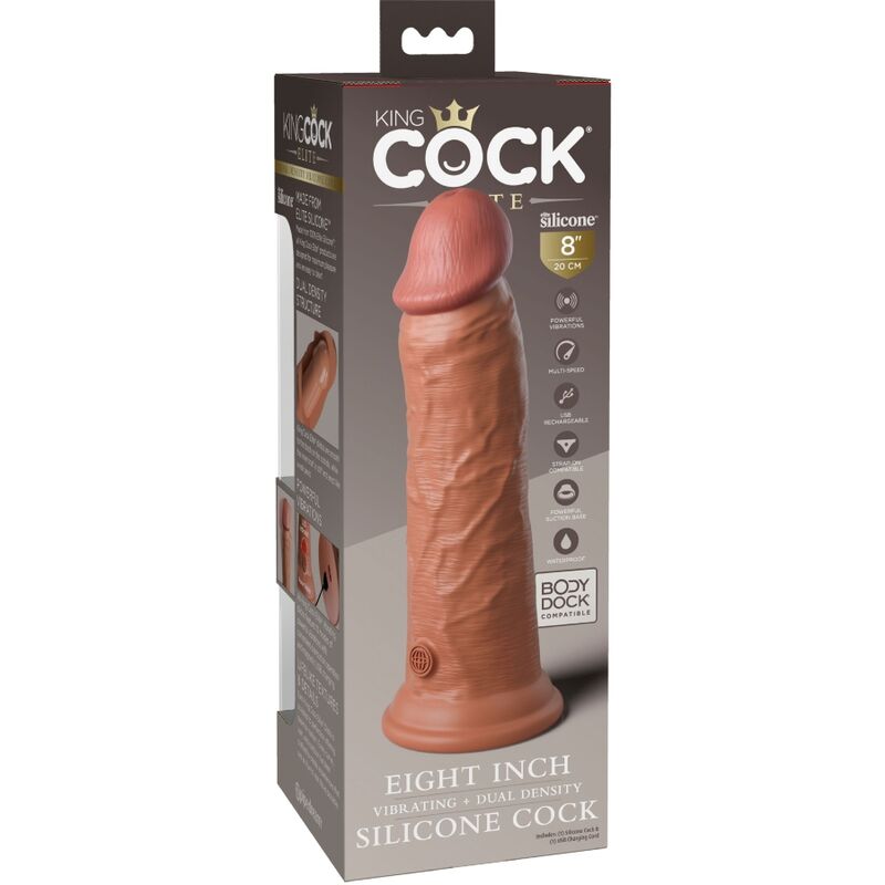 KING COCK - ELITE REALISTISCHE DILDO TRILLEND & SILICONE 20,3 CM CARAMEL