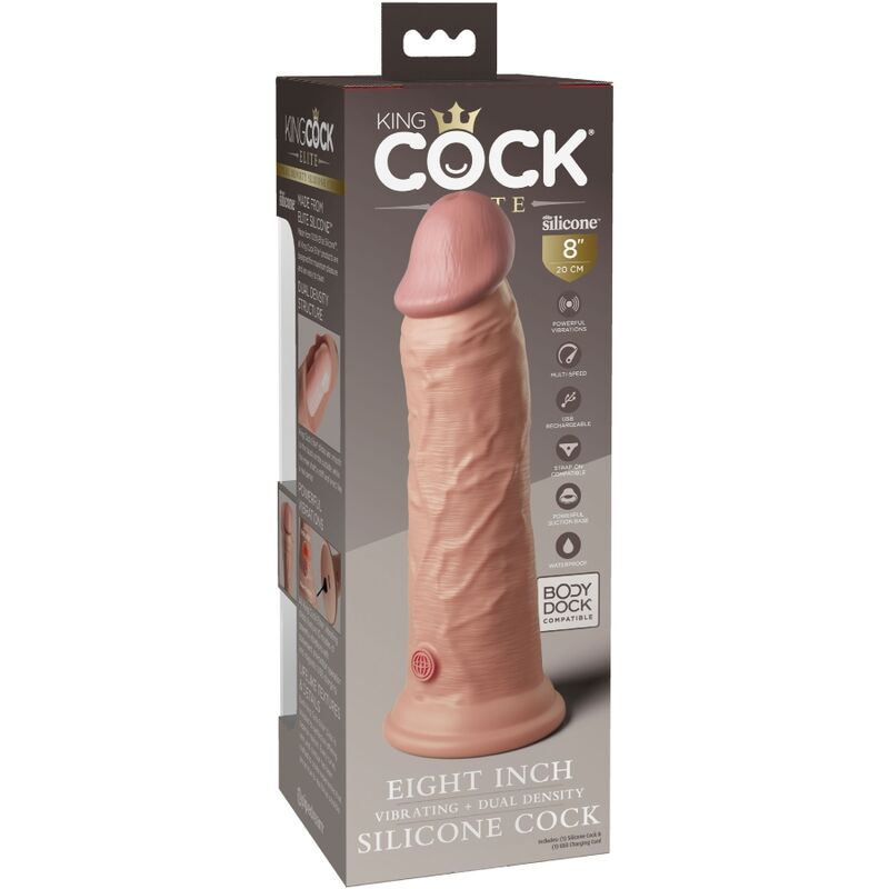 KING COCK - ELITE REALISTISCHE DILDO TRILLEND & SILICONEN 20,3 CM