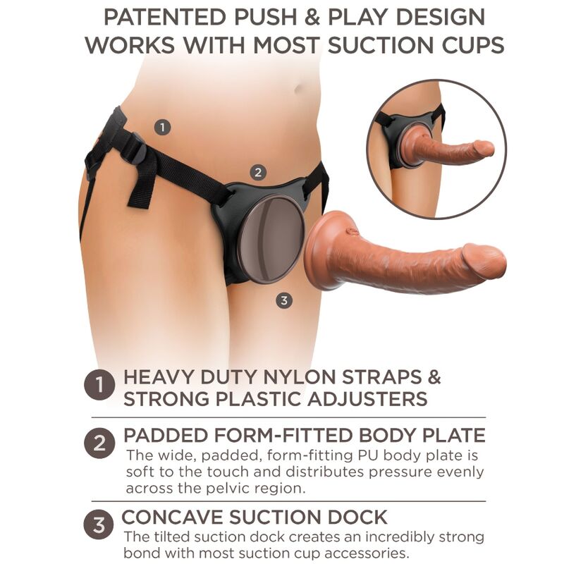 KING COCK - ELITE COMFY VERSTELBAAR HARNAS MET DILDO 17.8 CM