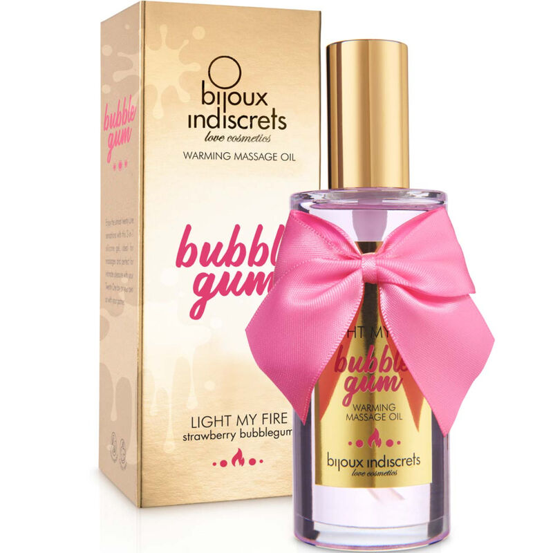 BIJOUX - INDISCRETS LIGHT MY FIRE MASSAGEOLIE WARMTE EFFECT KAUWGOM SMAAK