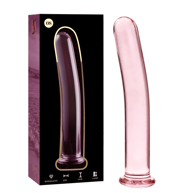 NEBULA SERIE VAN IBIZA - MODEL 8 DILDO KRISTAL ROZE 14,5 CM -O- 2 CM