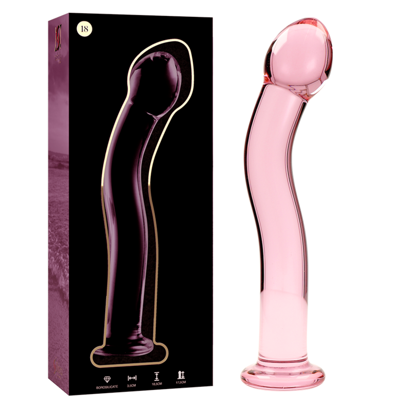 NEBULA SERIE VAN IBIZA - MODEL 18 DILDO BOROSILICAATGLAS ROZE 18.5 CM -O- 3.5 CM