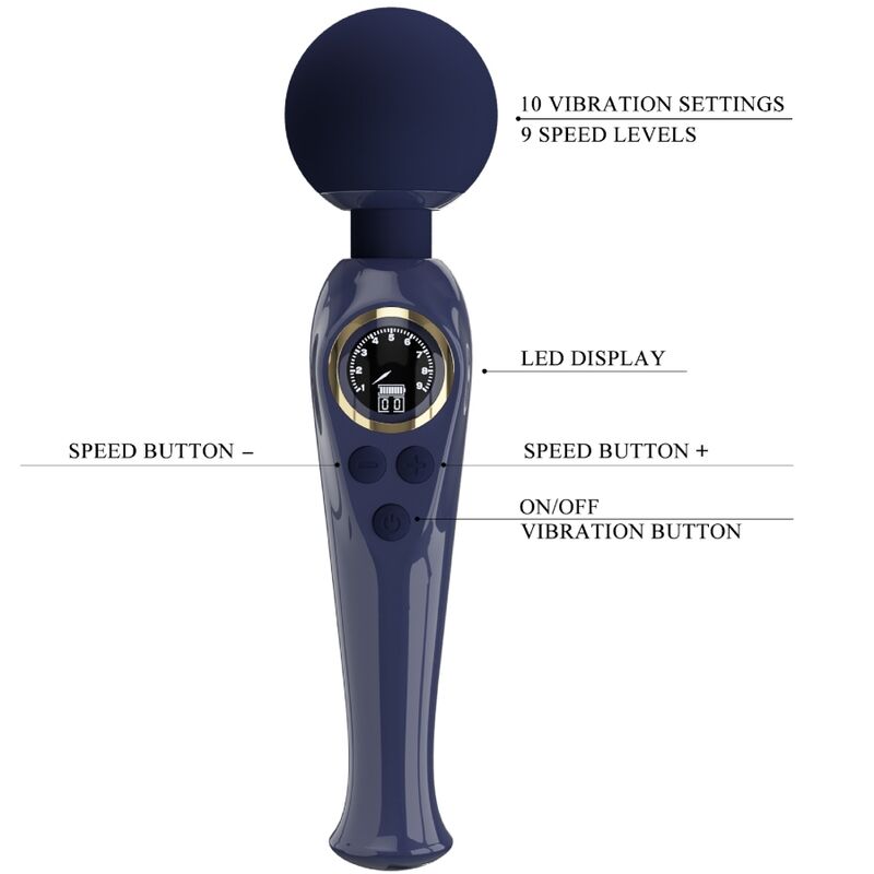PRETTY LOVE - SKYLER VIBRATOR WAND BLAUW