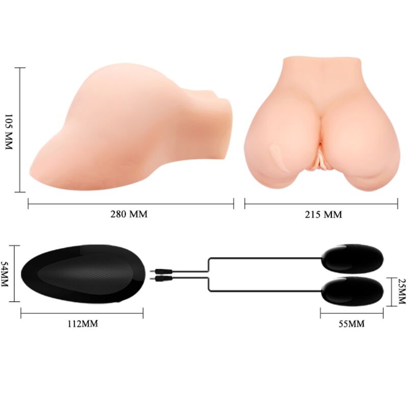 CRAZY BULL - VAGINA EN ANUS MET REALISTISCH MESH MET TRILLINGEN