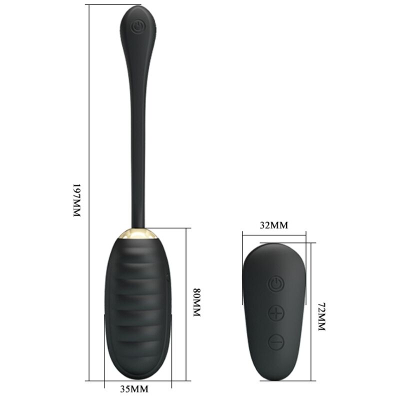 PRETTY LOVE - DOREEN LUXE OPLAADBAAR VIBREREND EI ZWART AFSTANDSBEDIENING