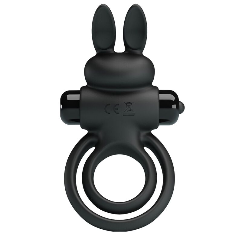 PRETTY LOVE - VIBRATOR III RABBITRING VOOR ZWARTE PENIS
