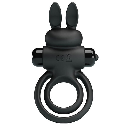 PRETTY LOVE - VIBRATOR III RABBITRING VOOR ZWARTE PENIS