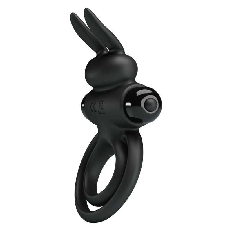 PRETTY LOVE - VIBRATOR III RABBITRING VOOR ZWARTE PENIS