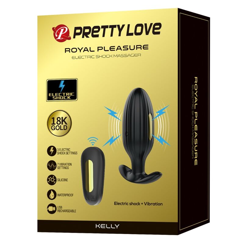 PRETTY LOVE - KELLY ANALE PLUG OPLAADBARE VIBRATOR ZWART
