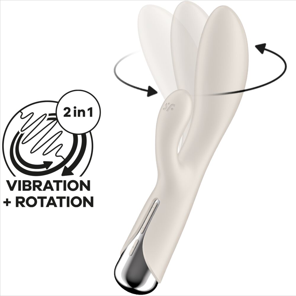 SATISFYER - SPINNING RABBIT 1 KLITORIS- EN G-PUNTSTIMULATIE BEIGE