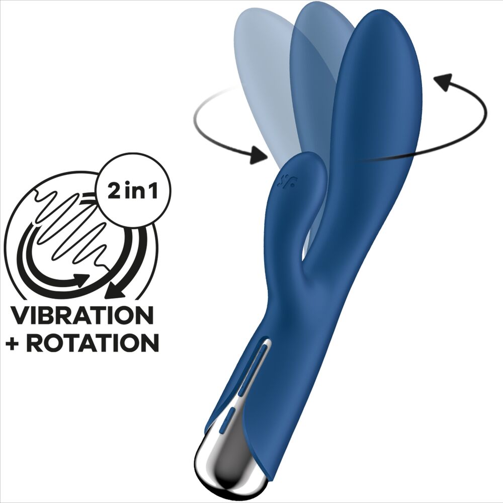 SATISFYER - SPINNING RABBIT 1 KLITORIS EN G-PUNT STIMULATIE BLAUW