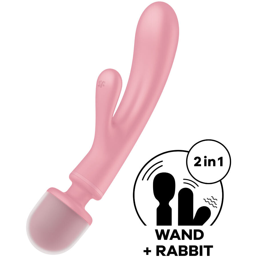 SATISFYER - TRIPLE LOVER MASSEUR VIBRATOR RABBIT ROZE