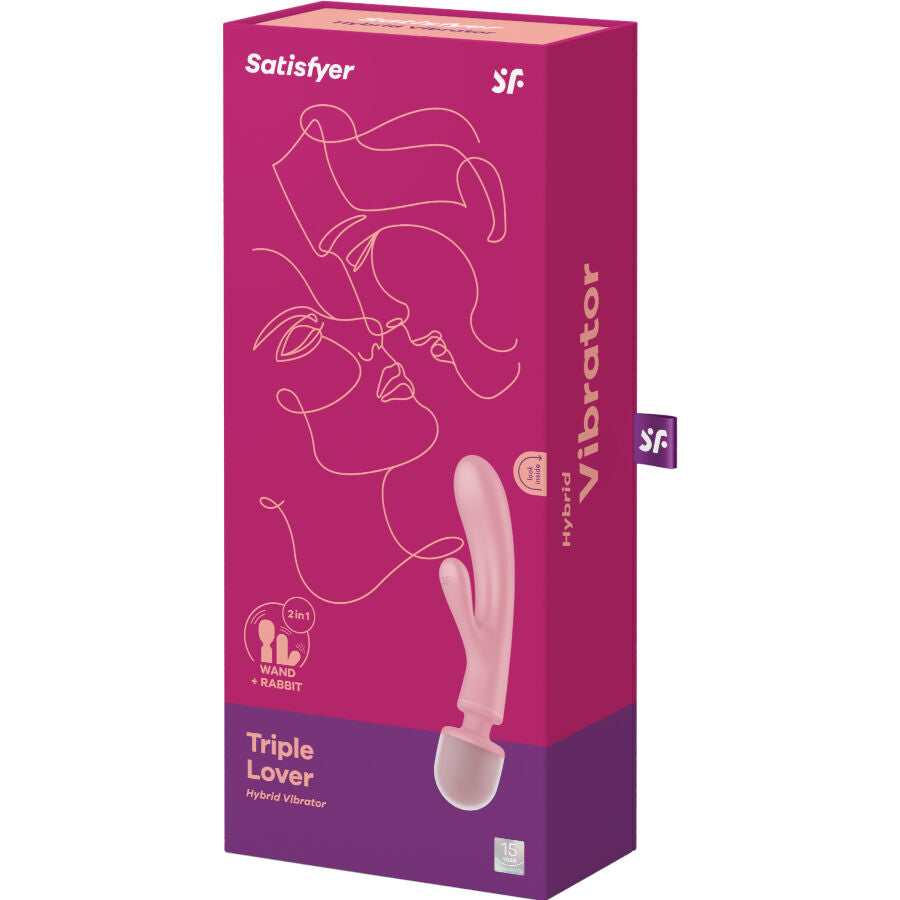 SATISFYER - TRIPLE LOVER MASSEUR VIBRATOR RABBIT ROZE