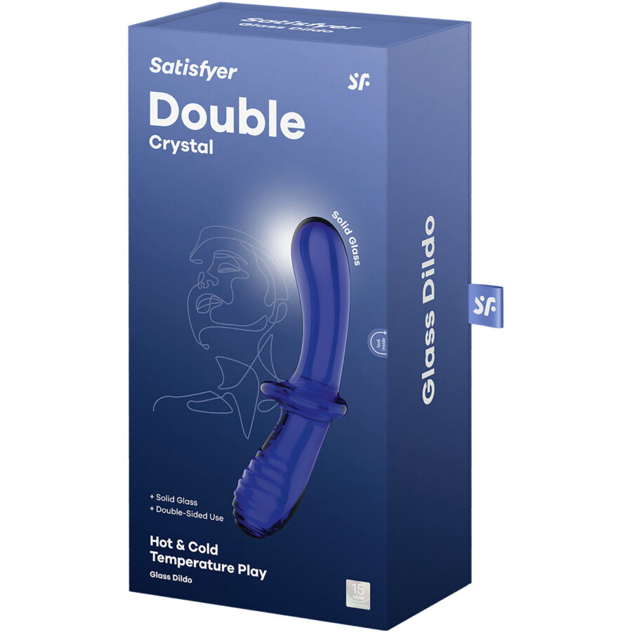 SATISFYER - DUBBELE KRISTALLEN DILDO AZUL