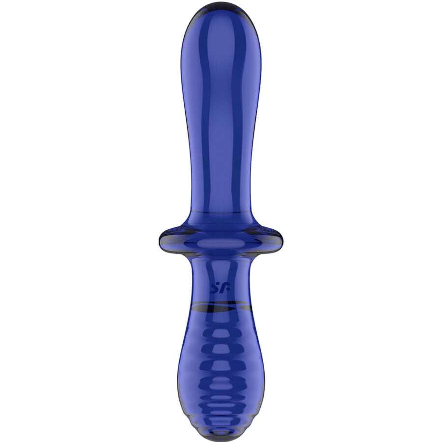 SATISFYER - DUBBELE KRISTALLEN DILDO AZUL