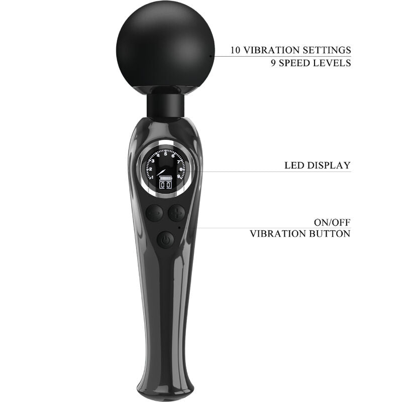 PRETTY LOVE - SKYLER VIBRATOR WAND ZWART